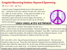 Unrelated keywords-keyword spamming